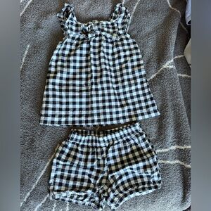 Carter's Black and White Gingham Pajama Set